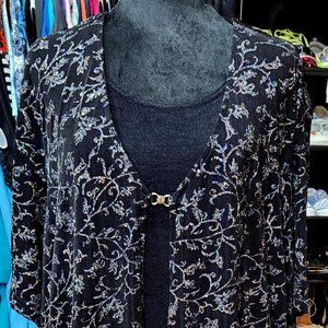 Bentley Plus Size 3X Glitter Skirt and Top Set